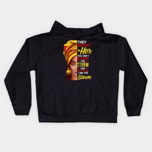 Black History Month African Afro I Am The Storm Kids Hoodie